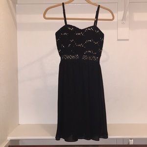 Black, sparkly top dress